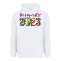 White Happy Easter 2023 Heavyweight Hoodie - BundleAndBundleShop