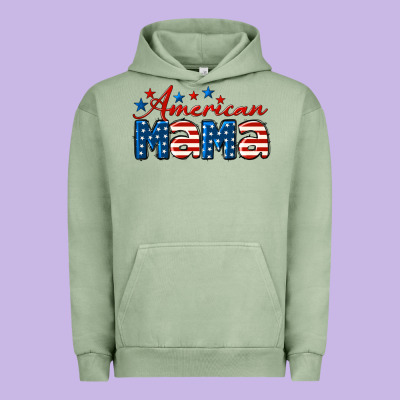 American Mama Mother's Day Urban Hoodie Designed By Lillyallendesigns