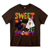 Chocolate Brown Sweet and spooky Heavy Core Tee - NancyCooperArtShop