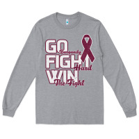 Heather Grey Go Burgundy Fifht Hard Win The Fight Long Sleeve Tee - Bettercallsaul