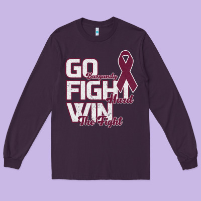 Go Burgundy Fifht Hard Win The Fight Long Sleeve Tee Designed By Bettercallsaul