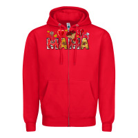 Red Valentine's Day Mama Mother's Day Zipper Hoodie - HowdyJamesFarm