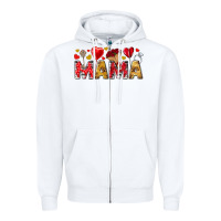 White Valentine's Day Mama Mother's Day Zipper Hoodie - HowdyJamesFarm
