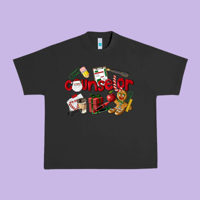 Counselor Christmas Urban Heavy Tee Designed By Lillyallendesigns