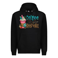 Black coffee teach repeat Premium Hoodie - OliviaCreatesArt
