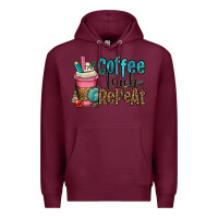Burgundy coffee teach repeat Premium Hoodie - OliviaCreatesArt