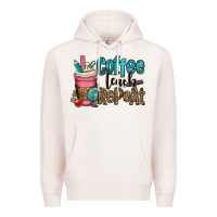 Pale Pink coffee teach repeat Premium Hoodie - OliviaCreatesArt