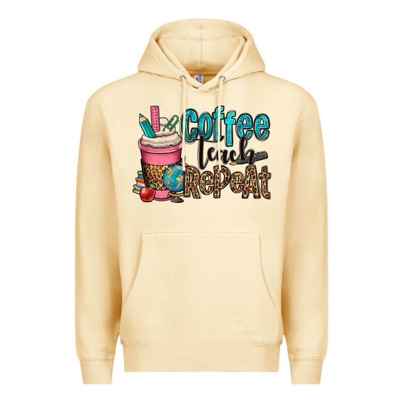 Coffee Teach Repeat Premium Hoodie by OliviaCreatesArt | Teevron