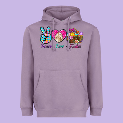 Peace Love Easter Heavyweight Hoodie Designed By Bundleandbundleshop