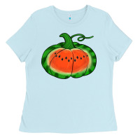 Baby Blue watermelon pumpkin Ladies Tee - Jasminsmagicworld