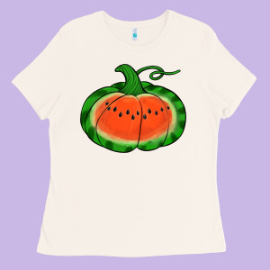 Watermelon Pumpkin Ladies Tee Designed By Jasminsmagicworld