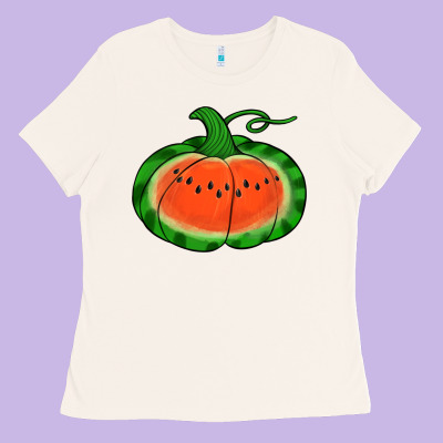 Watermelon Pumpkin Ladies Tee Designed By Jasminsmagicworld