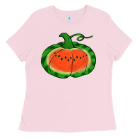 Bubblegum Pink watermelon pumpkin Ladies Tee - Jasminsmagicworld