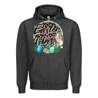 Charcoal Heather Easter vibes Easter Day Zipper Hoodie - CowGirlArtShop