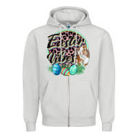 Dove Grey Easter vibes Easter Day Zipper Hoodie - CowGirlArtShop