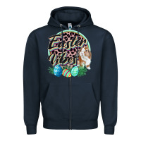 Navy Easter vibes Easter Day Zipper Hoodie - CowGirlArtShop