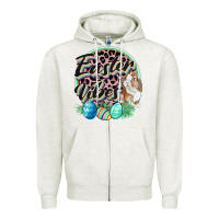 Oatmeal Heather Easter vibes Easter Day Zipper Hoodie - CowGirlArtShop