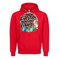 Red Easter vibes Easter Day Zipper Hoodie - CowGirlArtShop