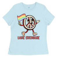Baby Blue love everyone Ladies Tee - MaliasSmallBusiness
