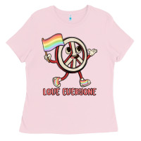Bubblegum Pink love everyone Ladies Tee - MaliasSmallBusiness