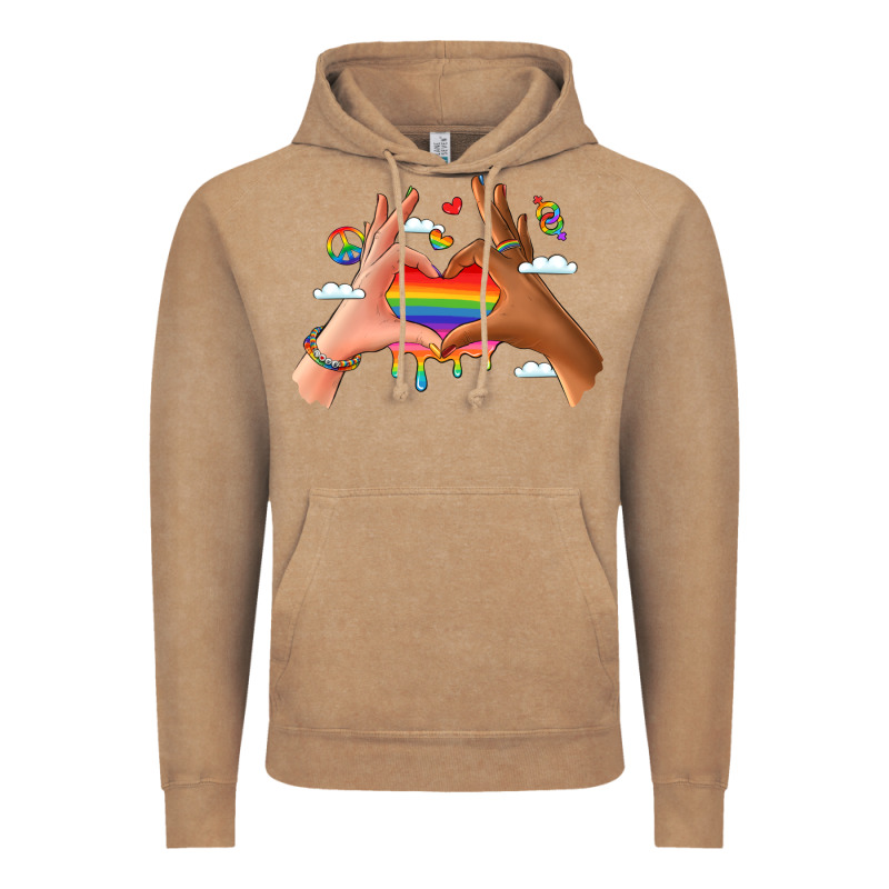Lgbtq Pride Hands Vintage Hoodie by LillyAllenDesigns | Teevron