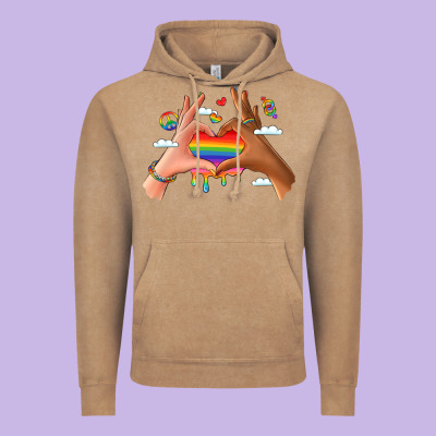 Lgbtq Pride Hands Vintage Hoodie Designed By Lillyallendesigns
