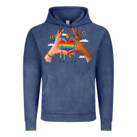 Vintage Denim lgbtq pride hands Vintage Hoodie - LillyAllenDesigns