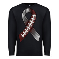 Black Gray Ribbon American Football Premium Sweatshirt - BundleAndBundleShop