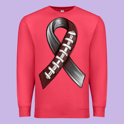Gray Ribbon American Football Premium Sweatshirt Designed By Bundleandbundleshop
