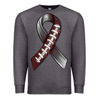 Charcoal Heather Gray Ribbon American Football Premium Sweatshirt - BundleAndBundleShop
