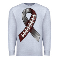 Heather Grey Gray Ribbon American Football Premium Sweatshirt - BundleAndBundleShop