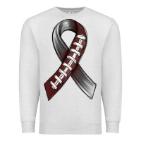Oatmeal Heather Gray Ribbon American Football Premium Sweatshirt - BundleAndBundleShop