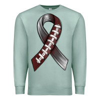 Seafoam Gray Ribbon American Football Premium Sweatshirt - BundleAndBundleShop