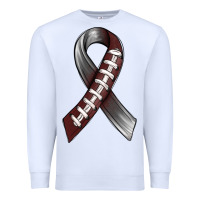 White Gray Ribbon American Football Premium Sweatshirt - BundleAndBundleShop