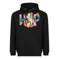 Black Hop Bunny Easter Heavyweight Hoodie - BundleAndBundleShop