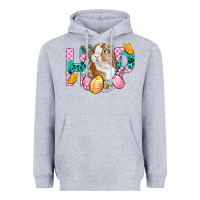 Heather Grey Hop Bunny Easter Heavyweight Hoodie - BundleAndBundleShop