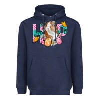 Navy Hop Bunny Easter Heavyweight Hoodie - BundleAndBundleShop