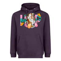 Plum Hop Bunny Easter Heavyweight Hoodie - BundleAndBundleShop