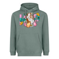 Sage Hop Bunny Easter Heavyweight Hoodie - BundleAndBundleShop