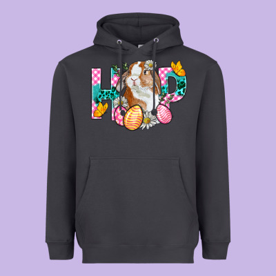 Hop Bunny Easter Heavyweight Hoodie Designed By Bundleandbundleshop