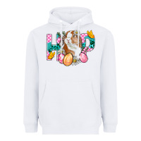White Hop Bunny Easter Heavyweight Hoodie - BundleAndBundleShop