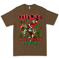 Cacao dreaming of a wild west christmas cowboy santa Premium Tee - MaliasSmallBusiness