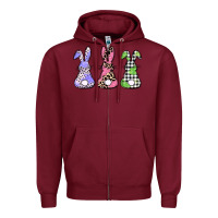 Burgundy Easter bunnies Zipper Hoodie - CowGirlArtShop