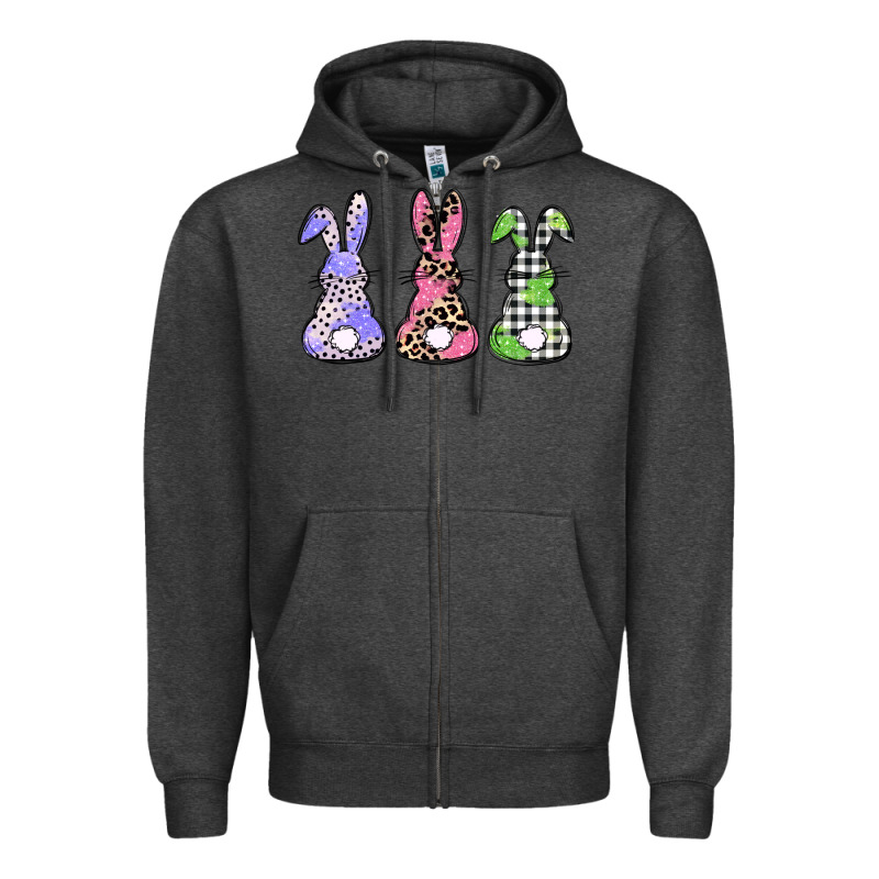 Easter Bunnies Zipper Hoodie by CowGirlArtShop | Teevron