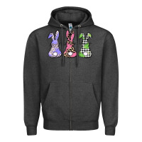 Charcoal Heather Easter bunnies Zipper Hoodie - CowGirlArtShop