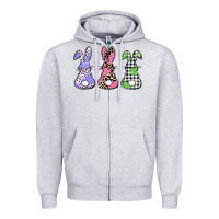 Heather Grey Easter bunnies Zipper Hoodie - CowGirlArtShop