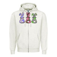 Oatmeal Heather Easter bunnies Zipper Hoodie - CowGirlArtShop