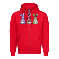 Red Easter bunnies Zipper Hoodie - CowGirlArtShop