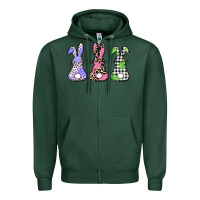 Sports Green Easter bunnies Zipper Hoodie - CowGirlArtShop