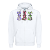 White Easter bunnies Zipper Hoodie - CowGirlArtShop